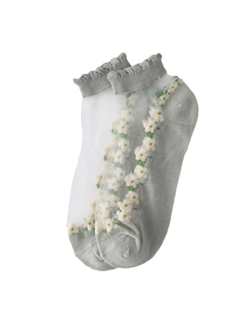 Sommar Blommig Andningsbar Sockor