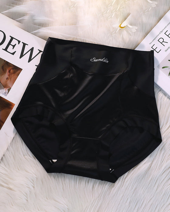 Kvinnors Höga Midja Is-Siden Satin Sömlösa Sexiga Trosor Med Lyft Och Magstöd