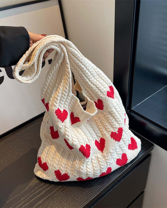 Väska Ull Stickad Armhåla