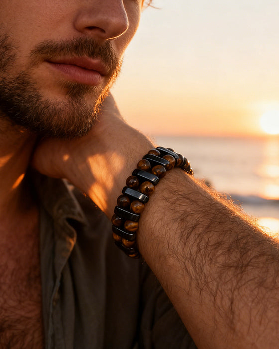 Naturlig Tigeröga Sten Armband