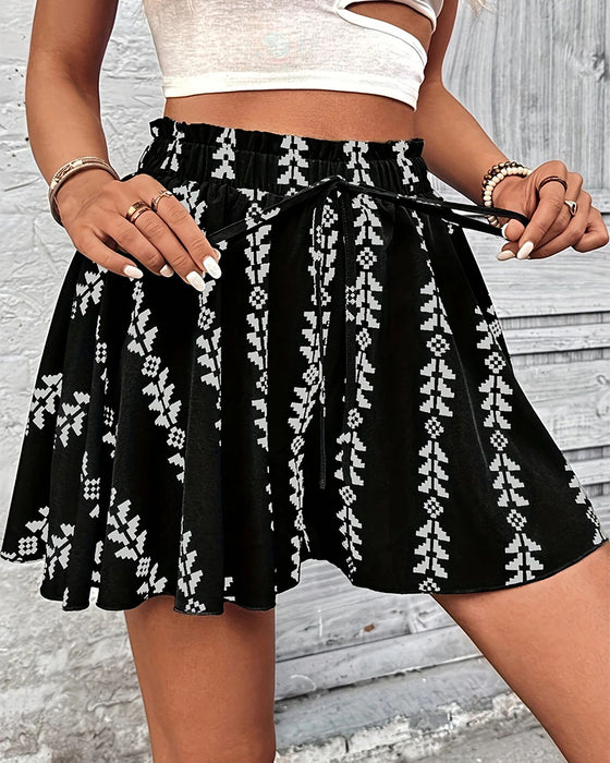 Shorts Print Dragsko Loose Fit Flare