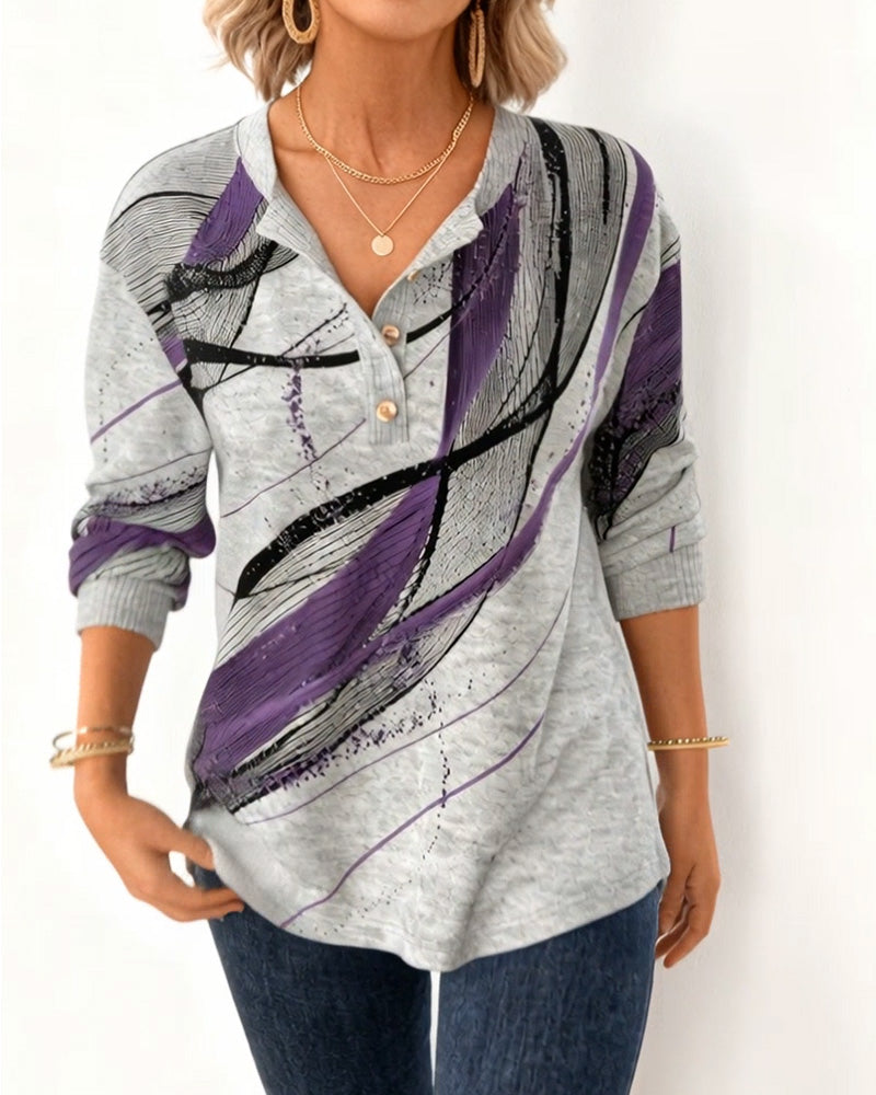 Luvtröja Henleykrage Tryckt