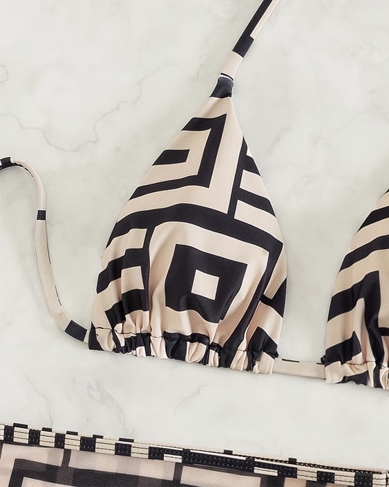 Bikini Sensuell Geometrisk Fåll Tryck