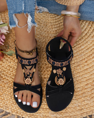 Sandaler Rund Tå Platt Andningsbar