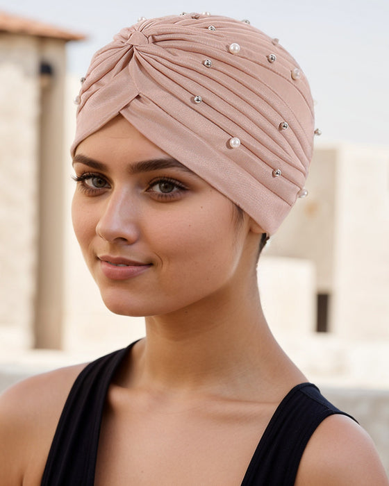 Hatt Pärla Veckad Förknuten Turban