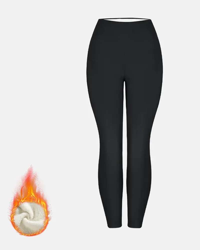 Vinter Tjock Hög Midja Varma Leggings Yogabyxor