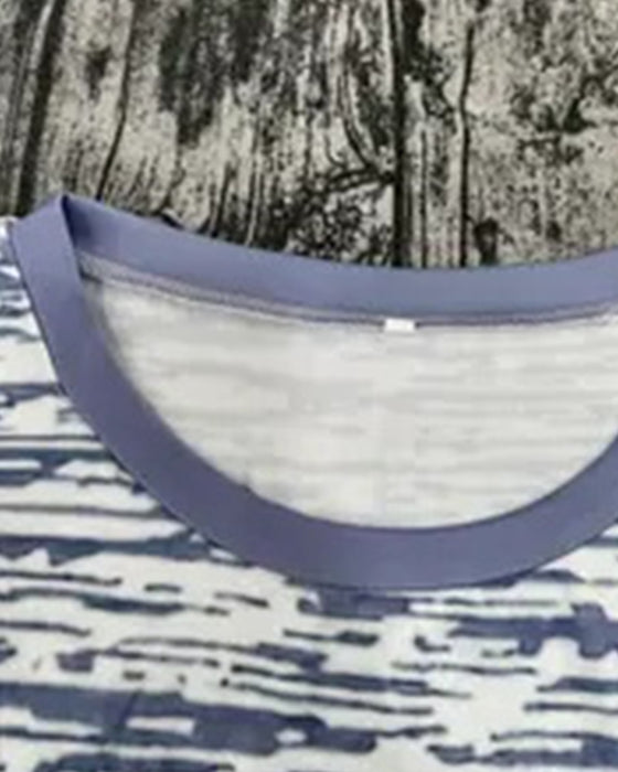 T-shirt Rundhals Kortärmad Kontrastfärg