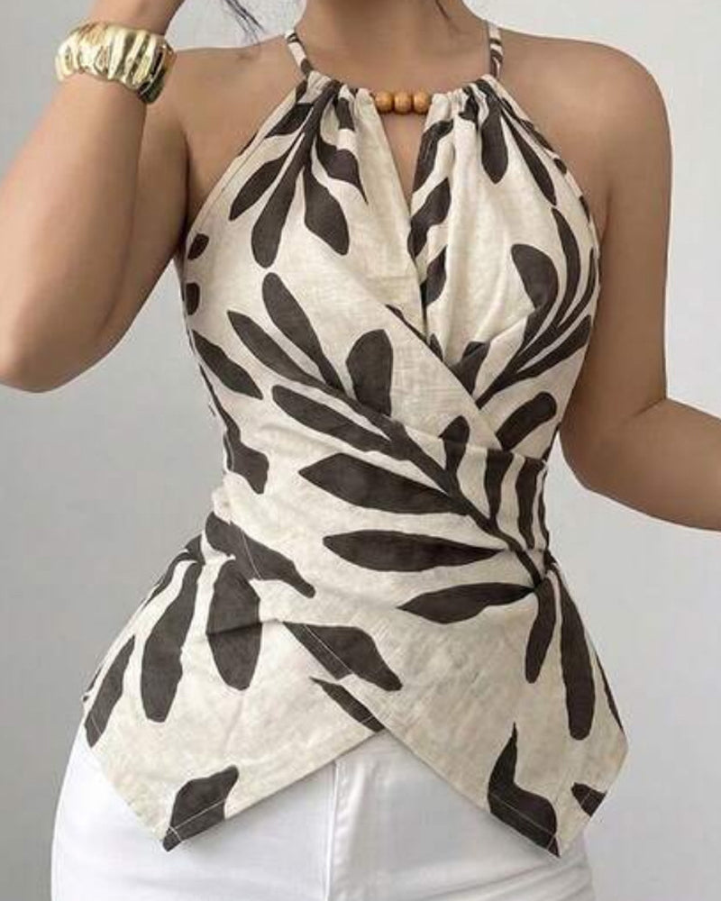 Tank Top Halter Kors Tryck