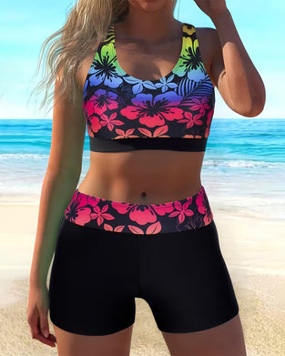 Bikini Sportig Pojkben Tryckt