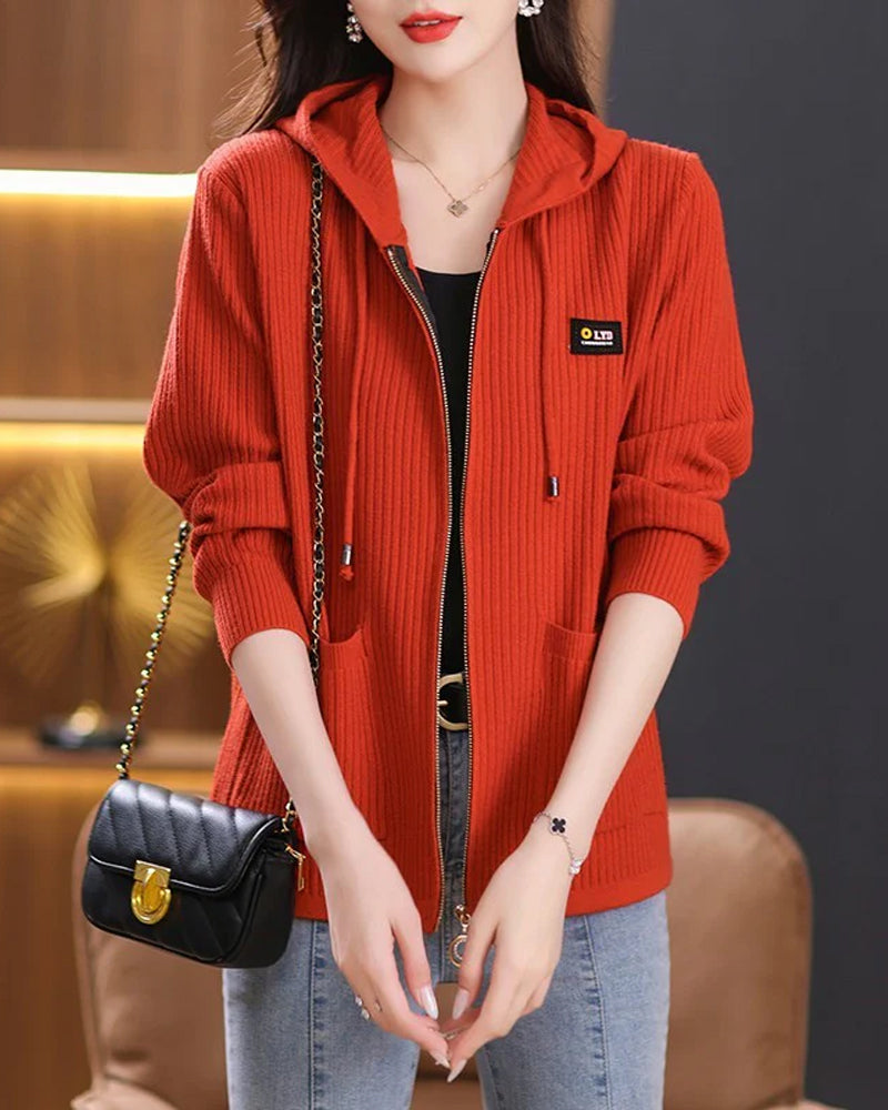 Jacka Med Dragkedja Och Huva