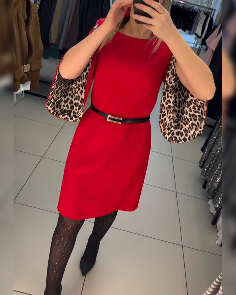 Rak Och Modern Klänning Med Utsvängda Ärmar