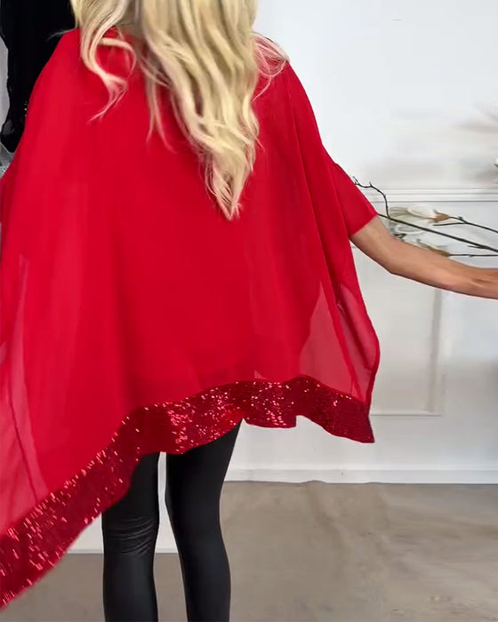 Fladdermusärm Cape Patchwork Blusar