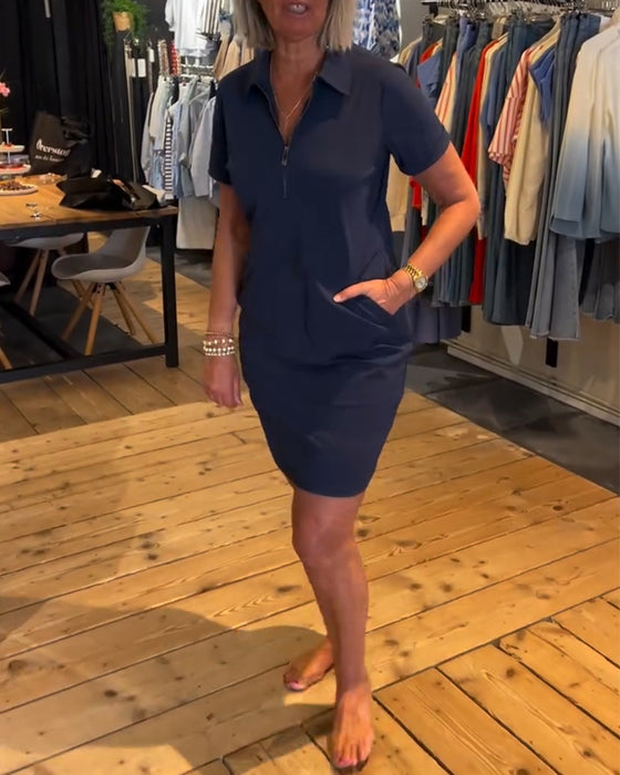 Klänning Krageblad Blixtlås