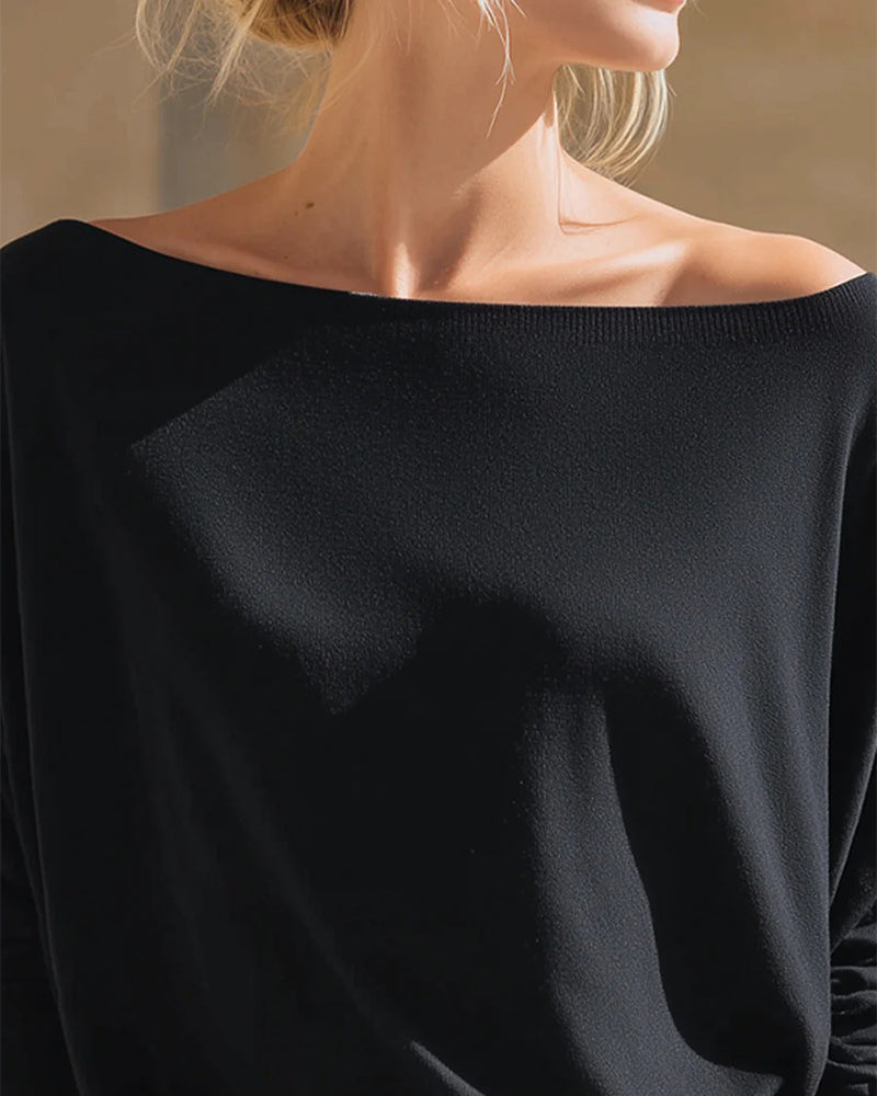 Topp Off-Shoulder Fladdermusärm