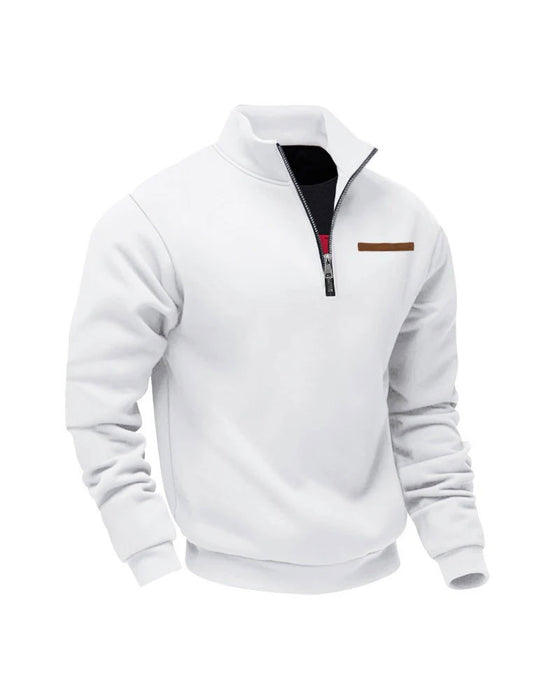 Sweatshirt Enfärgad Ståkrage Dragkedja