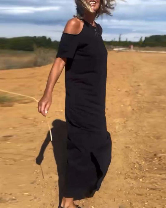 Klänning Fashion Avslappad Off-Shoulder Slim