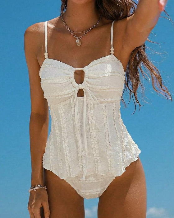 Tankini Texturerad Med Remmar