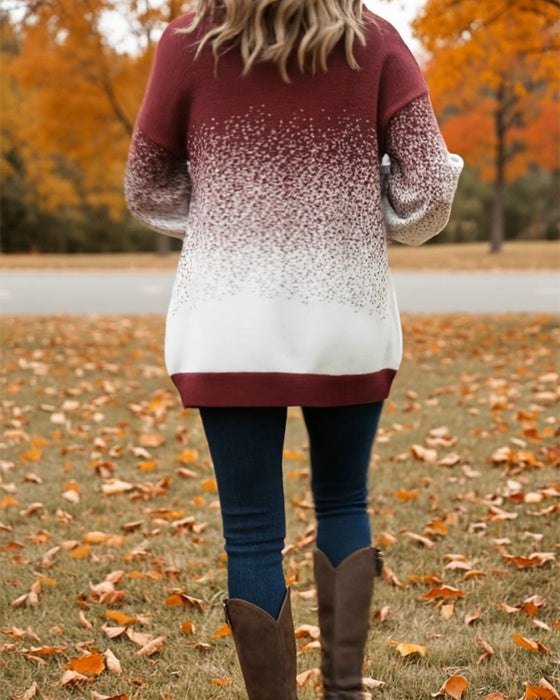 Tröja Halskrage Gradientmönster