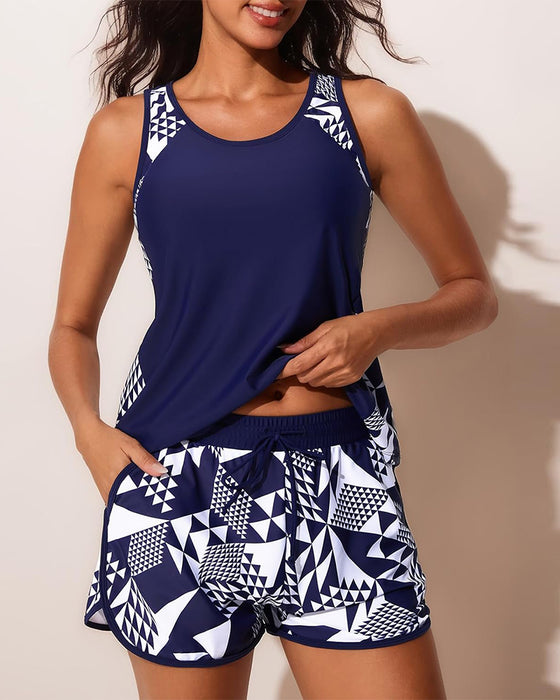 Bikini Ficka Mönstrade Shorts Strand