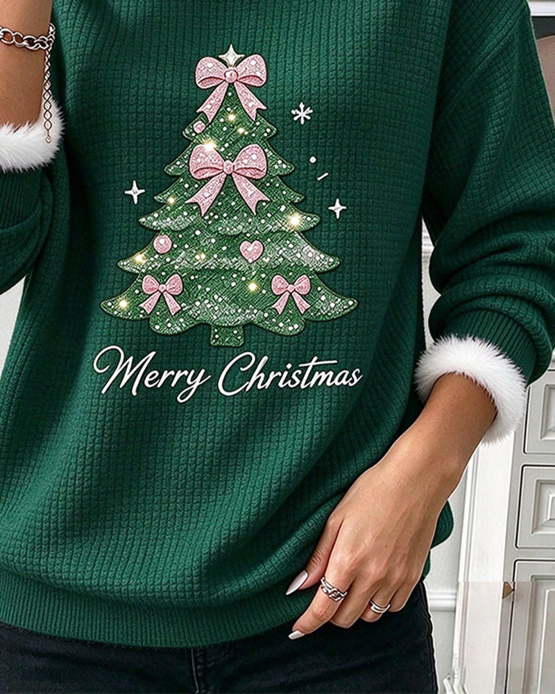 Sweatshirt Julgran Kontrastfärg