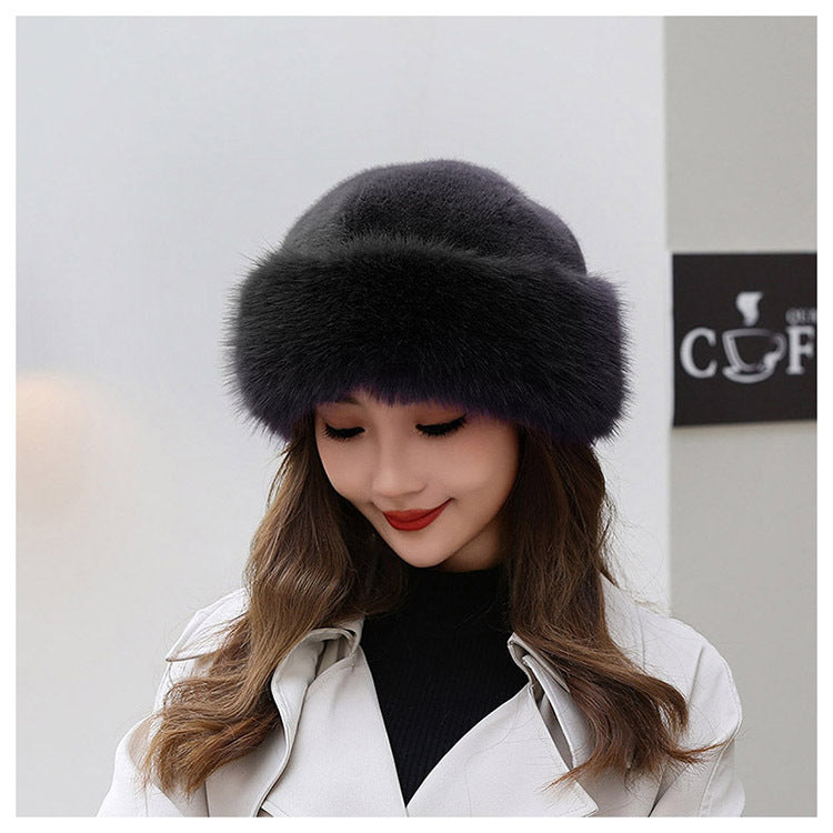 Mongolisk Stil Tjock Varm Plyschmössa För Kvinnor