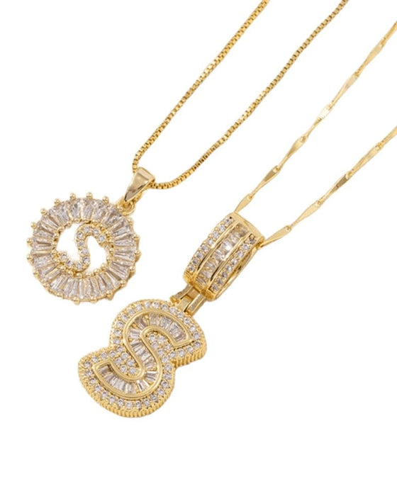 Halsband Initial Bokstav Hängsmycke 2 Förpackning