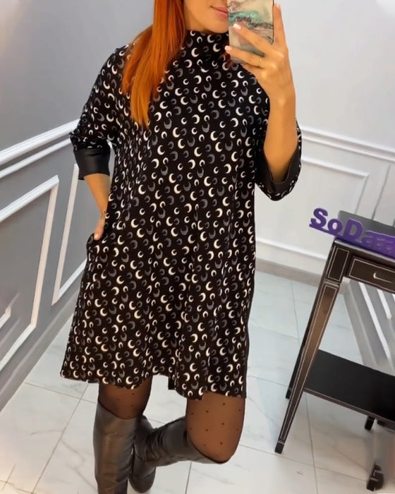 Casual klänning med fjärilstryck