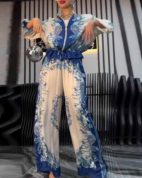 Kostym med Vida Ben Temperament Ståkrage Dragkedja