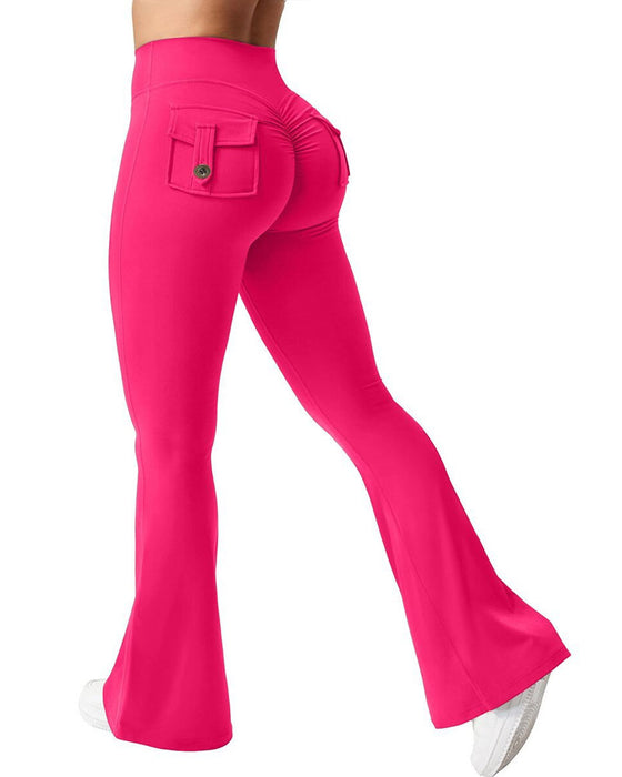 Lastiska Snabbtorkande Utsvängda Sport- Och Yogabyxor