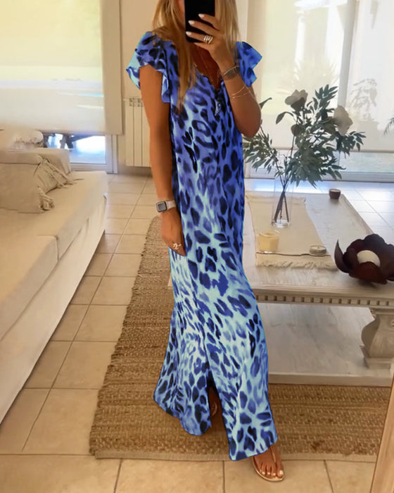 Klänning med korta ärmar och retrostil