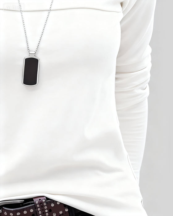 Topp Slim Fit Plisserad Lång Ärm