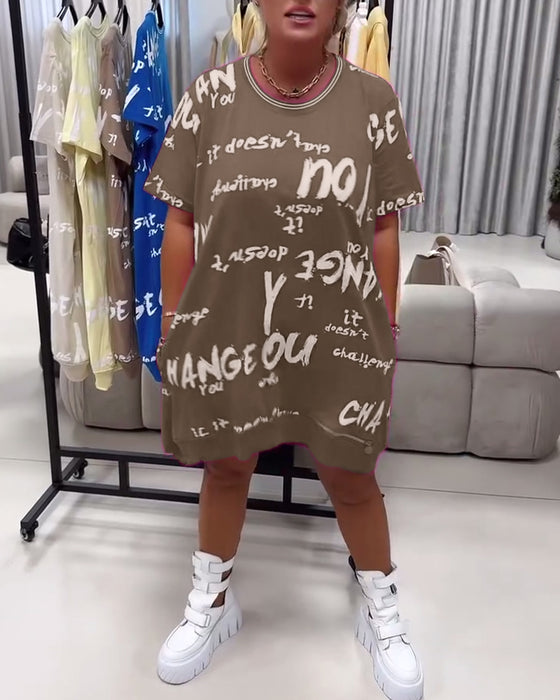 Klänning Löst Bokstavstryck