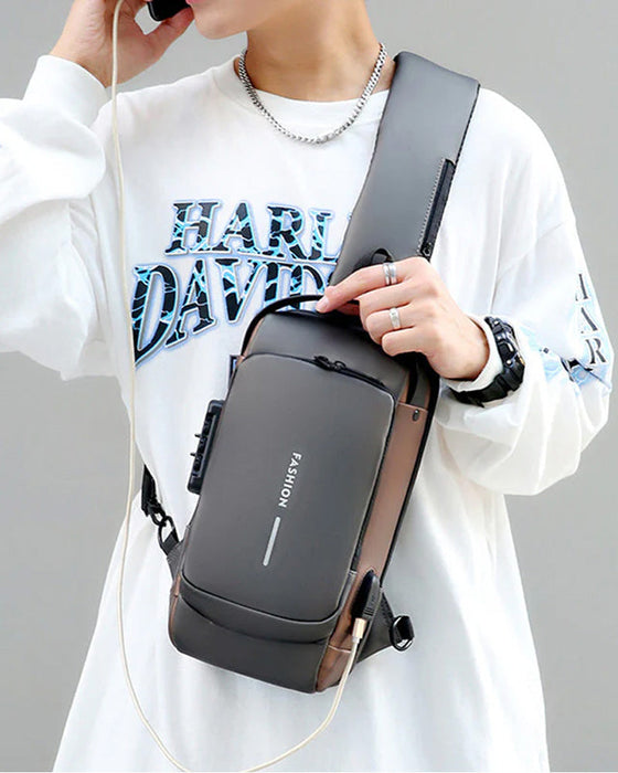 Stöldskyddande bröstväska med lösenord