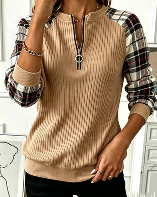 Sweatshirt Färgblock Rundhals