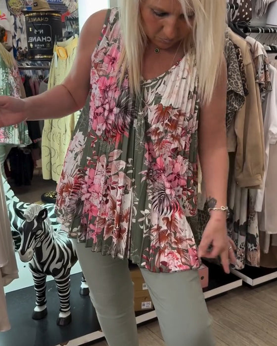 Tank Top Ärmlös V-Hals Tryck