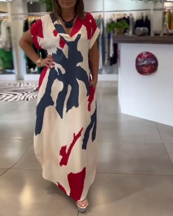 Klänning Kortärmad Tryckt