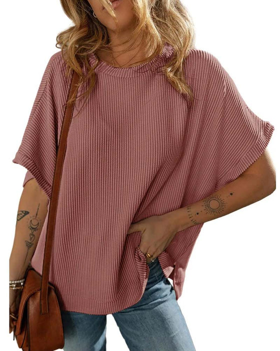 T-Shirt Lös Passform Rund Hals Casual