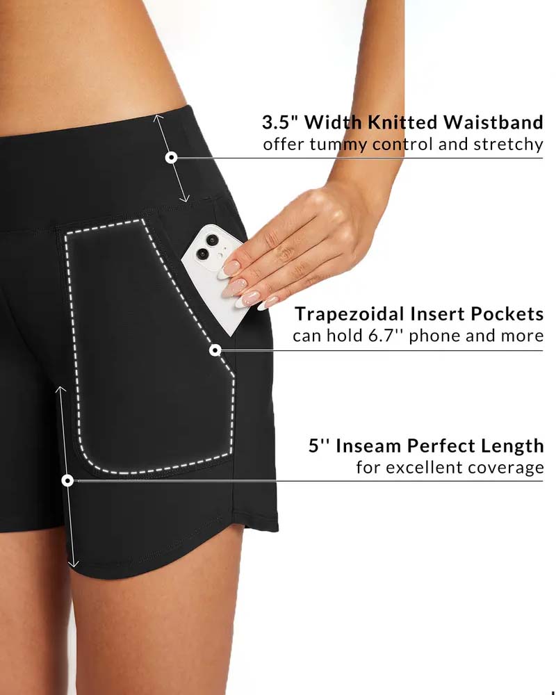 Shorts Hög Midja Split Sportig Casual