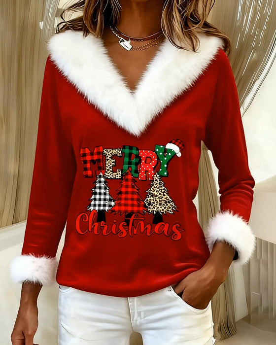 Topp Med V-Ringning Och Julgranmönster