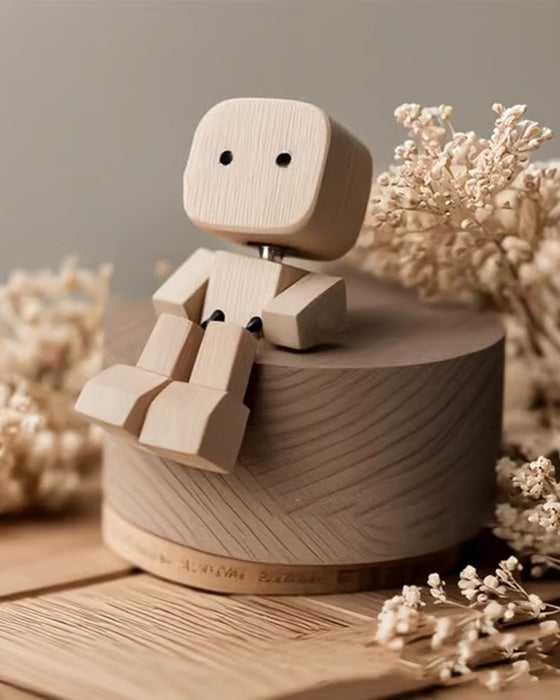 Träfigur Charmande Gungande Ben Liten