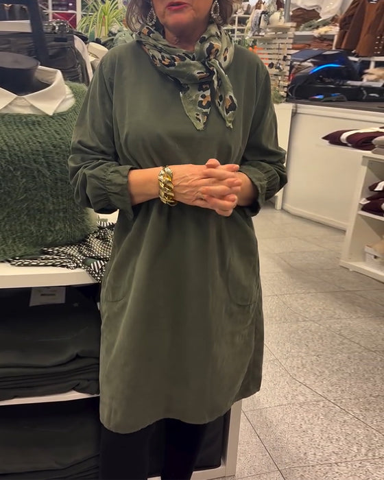 Klänning Lång Ärm Lössittande Plusstorlek