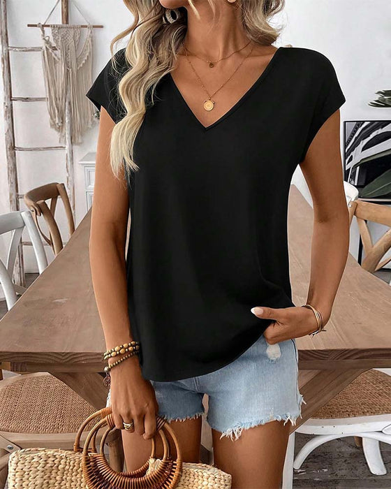 T-Shirt V-Hals Rygg Rosett