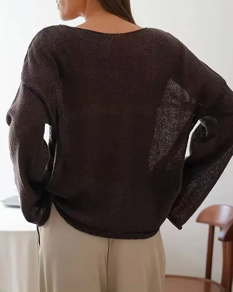 Pullover Sheer Lättvikt Omslag