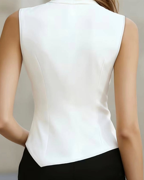 Blus Solid Kors Ärmlös