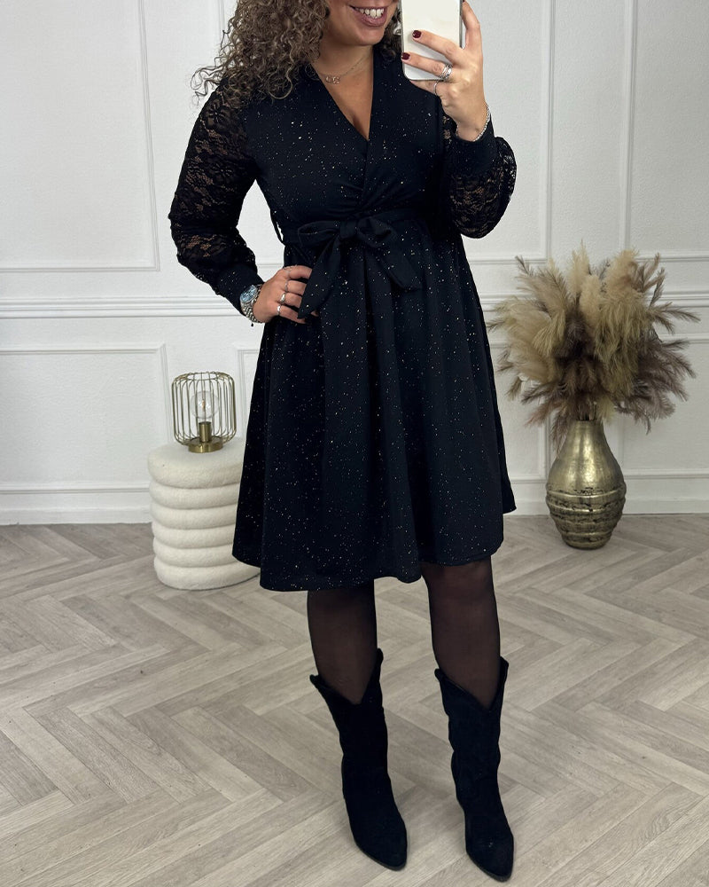 Klänning Spets V-ringning Sexig