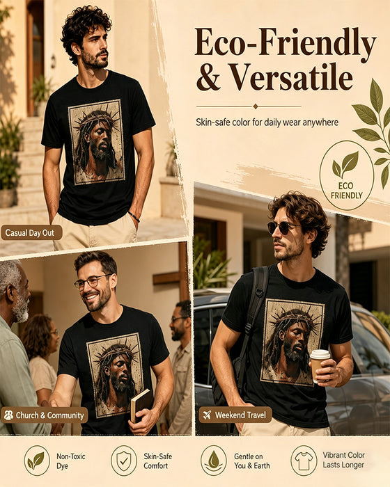 T-Shirt Herr Vintage Svart Tryck