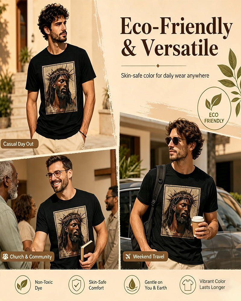 T-Shirt Herr Vintage Svart Tryck