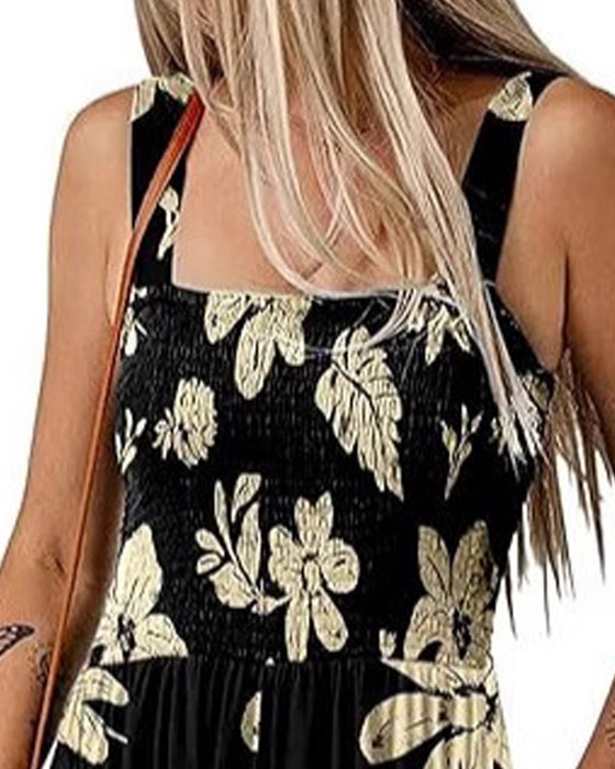 Hoppdräkt blommig avslappnad bandshorts