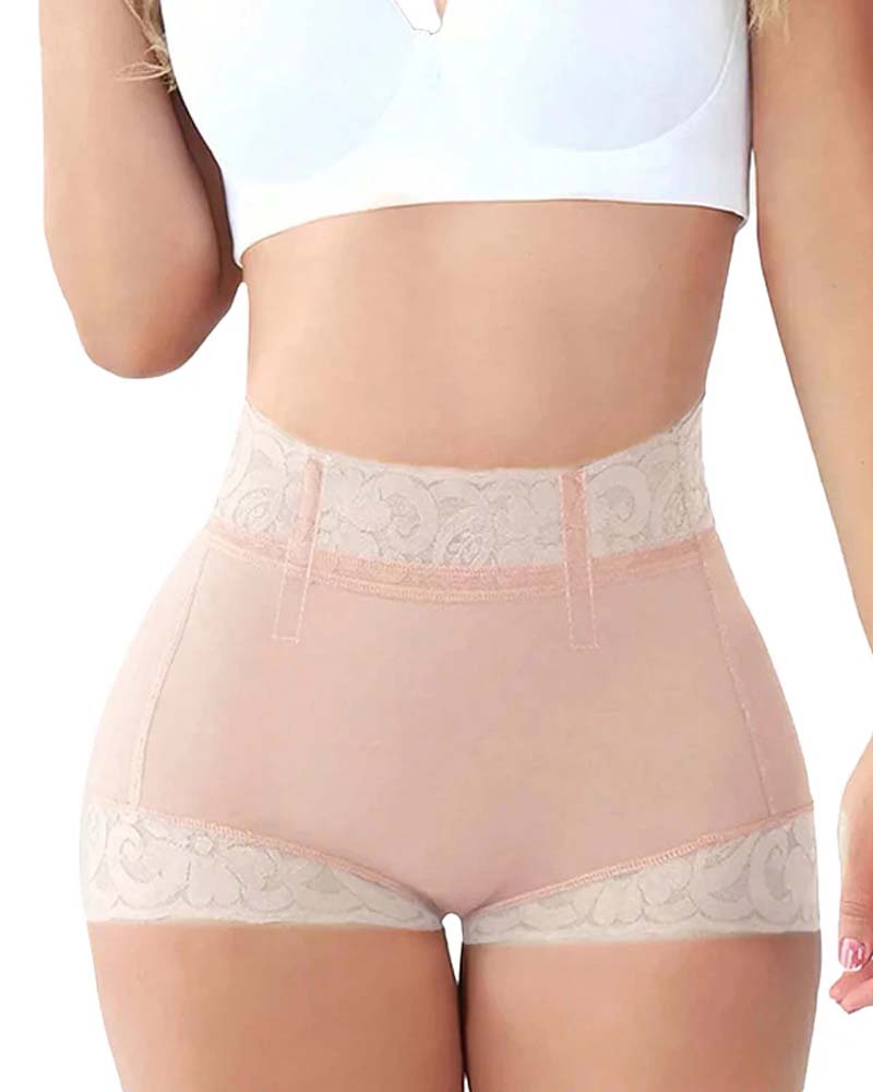 Kvinnors Shorts Spets Hög Midja Shapewear