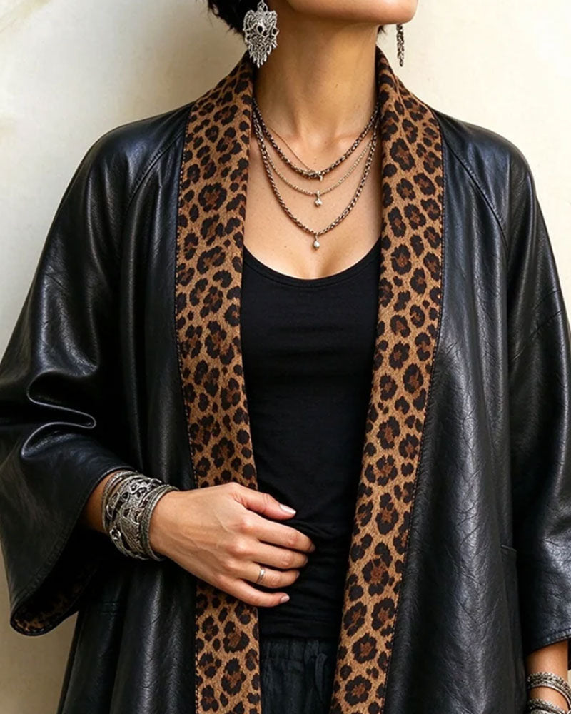 Kappa Tre-Kvarts Ärm Leopardmönster Oregelbunden